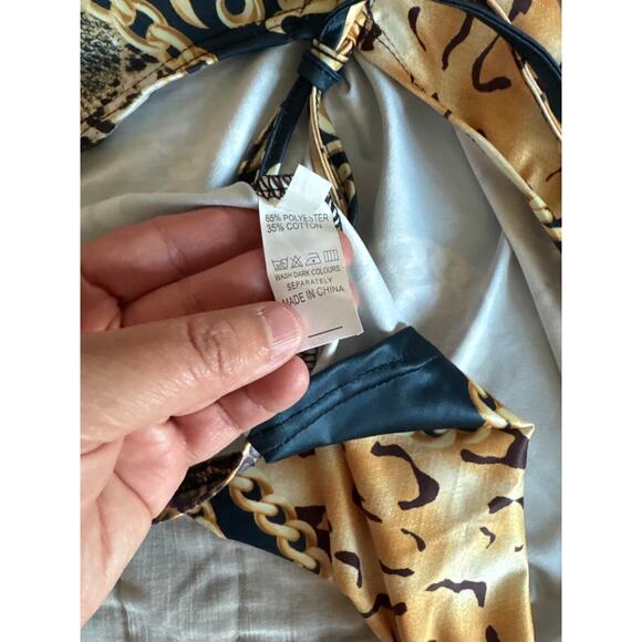 Leopard & Chain Print Drawstring Dress size S - Picture 5 of 6